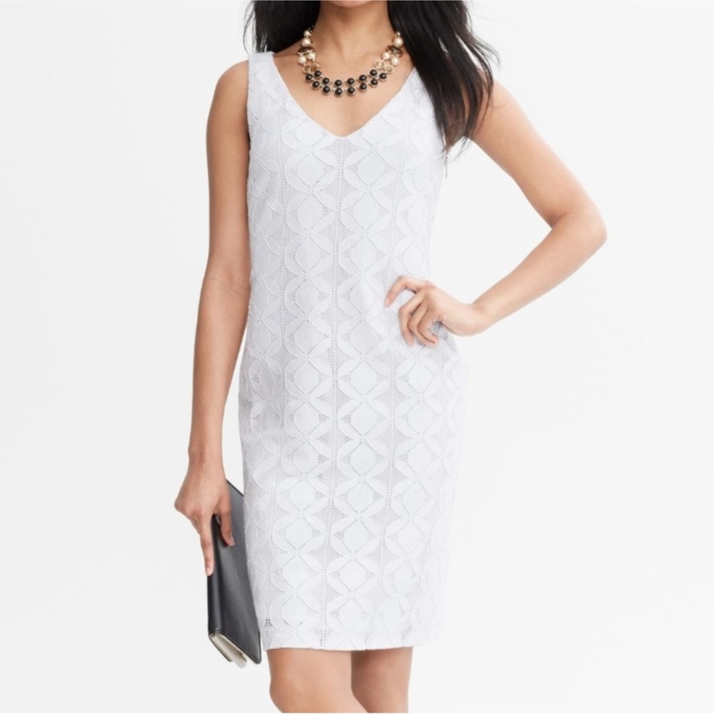 NWT White Banana Republic lace detail dress Size 12